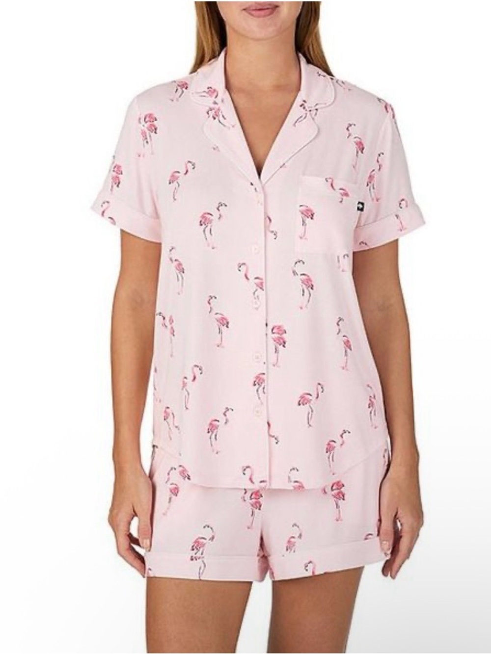 kate spade Pink Flamingo-Print Short Pajama Set, XL, NWT